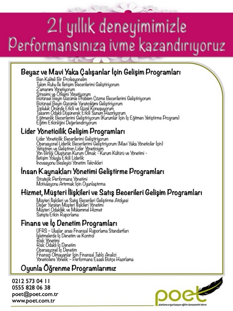 Eğitim programlarımız...