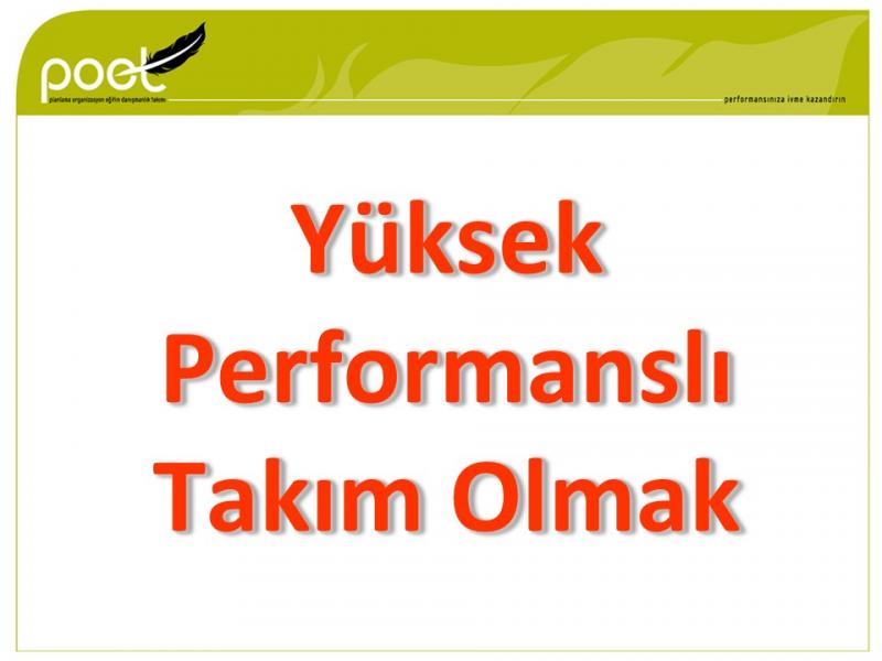 FPS - Yüksek Performanslı Takım Olmak
