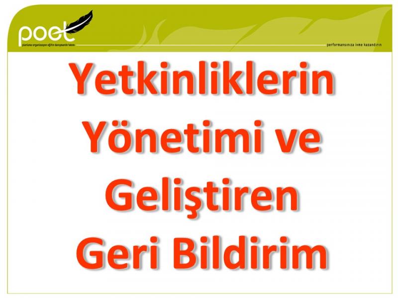 Kale Havacılık - YetkinliklerinYönetimi ve Geliştiren Geri Bildirim