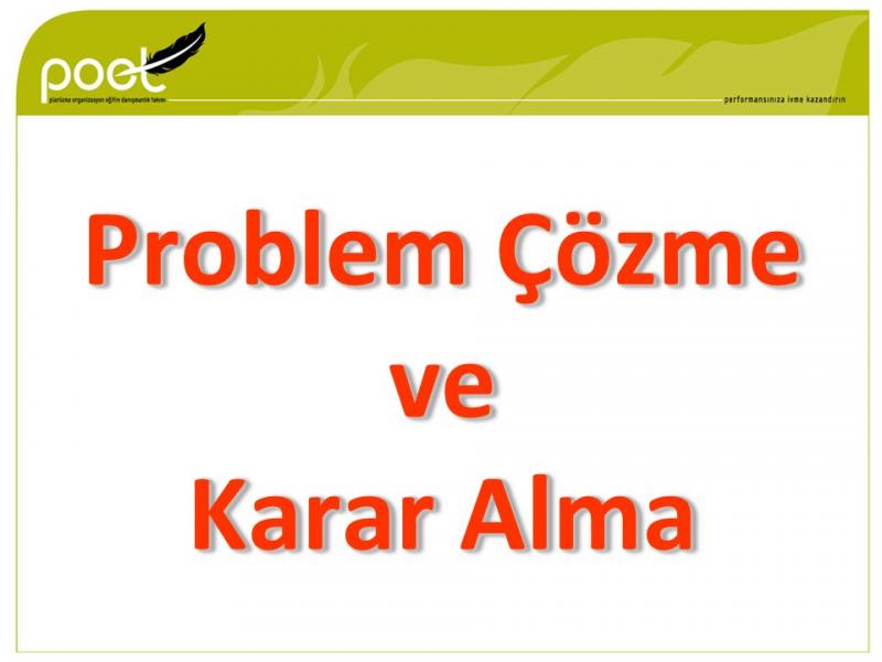 TOYOTA - Problem Çözme Karar Alma